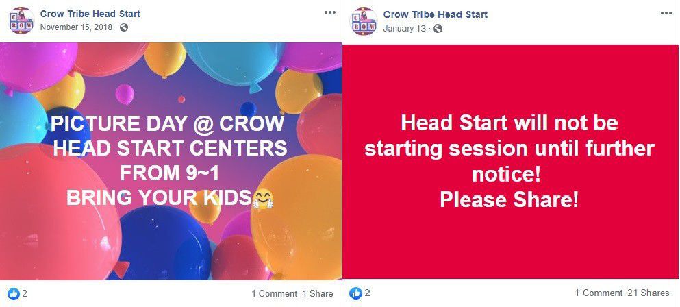 Crow Head Start facebook posts